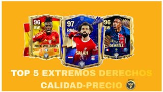 TOP 5 EXTREMOS DERECHOS😱 CALIDADPRECIO🤑💰 EN FC MOBILE25 [upl. by Mima]