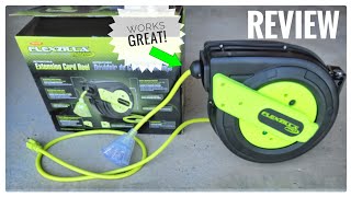 Flexzilla Retractable Extension Cord Reel Review I LOVE IT [upl. by Fannie912]