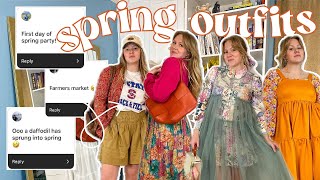 SPRING OUTFITS 🌼  styling 12 thrifted colorful springs looks ft your suggestions  WELLLOVED [upl. by Dole]