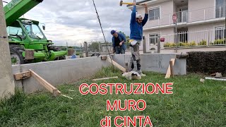 COSTRUZIONE MURO DI CINTA IN CEMENTO ARMATO [upl. by Laeira401]