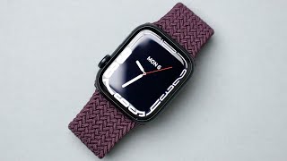 Apple Watch Series 7 Braided Solo Loop Review Dark Cherry [upl. by Vanden]