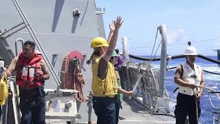 USS Daniel Inouye Conducts Underway Replenishment with USNS Charles Drew [upl. by Reve]