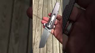 Komoran 0021 Cleaver Pocket Knife Red Twill Carbon Fiber amp Ball Bearing Pivot EDC budgetknife [upl. by Etnuahs]