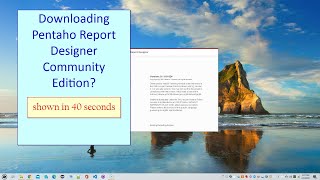 Where to download the Pentaho Report Designer Community Edition from [upl. by Eirovi]