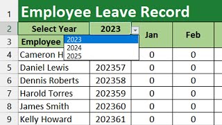 Dynamic Employee Leave Record Format in Excel  Part 3 [upl. by Ori246]