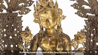 Premium Asian Art Highlight Gilt Bronze Figure of a Green Tara Tibet 1718th C [upl. by Einrae]