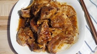 蜜糖蒜香豬扒 Honey Garlic Ginger Pork Chop a home staple in HK [upl. by Harvard]