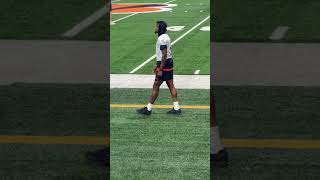 Tee Higgins puts on uniform and begins a light stretch on the bike before Tuesday night practice [upl. by Dacie]