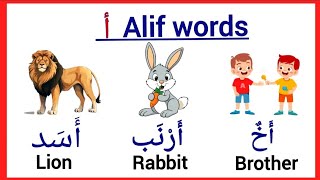 Alif words in arabicalif words with short vowelsalif words alifwordsinarabic alifwords [upl. by Yelkrab]