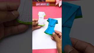 Amazing paper three piece 👗 paper girl shirt diy craft origami papercraft minecraft shorts [upl. by Eimaj]