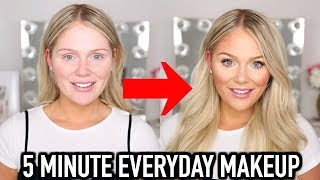 5 MINUTE EVERYDAY MAKEUP TRANSFORMATION  GET READY WITH ME [upl. by Eisdnyl706]