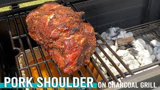 Smoked Pork Shoulder on Charcoal Grill  Pulled Pork Recipe [upl. by Ahsitruc846]