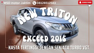 Triton Exceed 2016 kasta tertinggi dg turbo VGT TERJUAL [upl. by Hairem901]