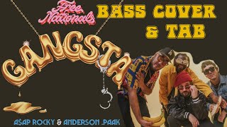 Free Nationals Aap Rocky Anderson Paak  Gangsta  BASS COVER amp TAB [upl. by Eki]