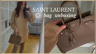 SAINT LAURENT SAC DE JOUR BAG UNBOXING DESIGNER BIRKIN 25 DUPE [upl. by Louie]