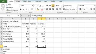 Excel 2010 Tutorial For Beginners 4  AutoSum Function Microsoft Excel [upl. by Ninetta]