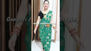 How to Wear Nauvari SareeDhoti Style Saree DrapingMaharashtrian Saree DrapingGanesh Pooja Saree [upl. by Rossner508]