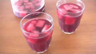 How to Make Watermelon Sangria Recipe スイカのサングリアの作り方 レシピ [upl. by Hourigan]