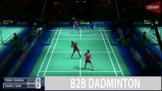 Badminton 2017 German Open R16 Della Destiara HARIS Rosyita Eka PUTRI SARI vs BAO Yixin YU Xiaohan [upl. by Enirehtakyram70]