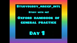 DAY 1STUDYBUDDYMRCGPINTL OXFORD HANDBOOK OF GP [upl. by Bass]