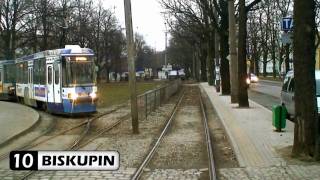 Tramwajem po Wrocławiu  Linia 10 cz IV LEŚNICA  BISKUPIN [upl. by Eleik]