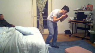 My bro playing the harmonica makin the dog dance lol [upl. by Rondi]