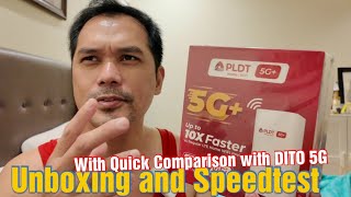 PLDT Home Prepaid WiFi 5G  Unboxing and Actual Speedtest  Comparison with DITO 5G [upl. by Mack416]