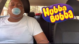 HUBBA BUBBA MAX SOUR BLUE RASPBERRY BUBBLE GUM  CHEWING AND BLOWING BUBBLES [upl. by Pilif981]