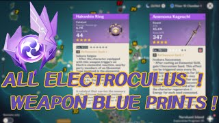 Genshin Impact ALL Electroculus Detailed walkthrough Weapon Blueprints EpNarukami Island [upl. by Gnay]