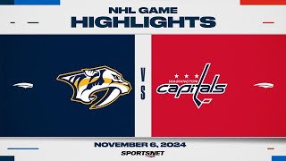 NHL Highlights  Predators vs Capitals  November 6 2024 [upl. by Vins]