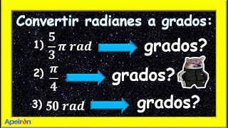 Cómo convertir radianes a grados MÉTODO FÁCIL [upl. by Matheny126]