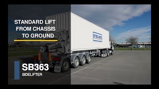 Lift container from Chassis to Ground  Sidelifter training SteelbroLtd [upl. by Neffets]