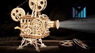 ROKR Vitascope LK601  3D Model Movie Projector  Mechanical Gears 3D Wooden Puzzle [upl. by Aila]