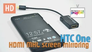 HTC One to HDMI screen mirroring via MHL adapter [upl. by Anerehs]