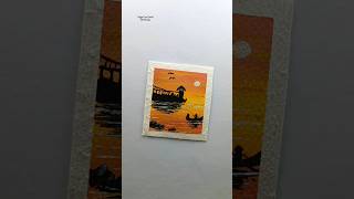 Easy Sunset Painting artshorts virashorts youtube [upl. by Leslee]