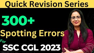 300 Important Spotting Errors For SSC CGL 2023  English Classes  English With Rani Maam [upl. by Marlette]