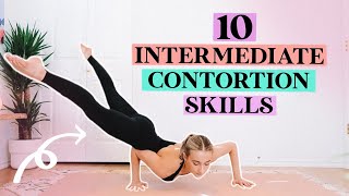 10 INTERMEDIATE CONTORTION SKILLS followalong tutorials [upl. by Barhos]