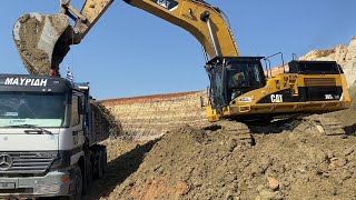 Caterpillar 365C Excavator Loading Mercedes amp MAN Trucks  Operator View  Interkat SA [upl. by Othilia904]