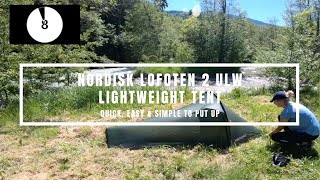 Nordisk Lofoten 2 ULW Lightweight Tent  Quick Easy and Simple to put up in under 2 mins [upl. by Rehpotsirc]