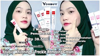 Review 2 Minggu Pemakaian YOUBUY Whitening amp Freckle Removing Cream  Hasilnya [upl. by Avi629]