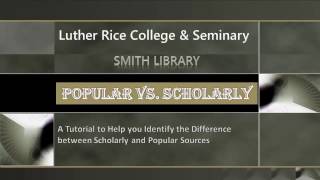 Scholarly vs Popular Periodicals [upl. by Arrais]