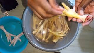 How to Clean Chicken feet at home simplest way [upl. by Dyob]