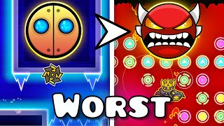 Geometry Dash WORST Level For Each Difficulty [upl. by Joao]