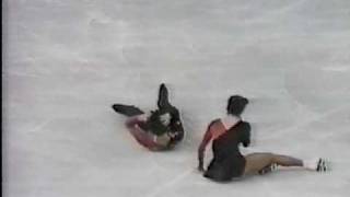 Piece on the Dangers of Pairs Skating  1988 Calgary Figure Skating Pairs Short Program US ABC [upl. by Kus412]