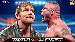 Dean Ambrose vs Brock Lesnar  No Hold Barred Match  CLASH OF THE CASTLE  WWE July 92024 [upl. by Nivi]