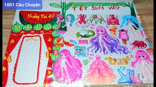 Vẽ trang trí siêu thị Tết cuteSticker chuyện hai cô gái giàu tranh giành váy Tết váy Elsa đẹp [upl. by Yanrahs]