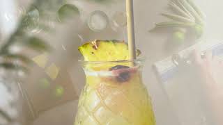 Making an Easy Pina Colada recipe at home No blender [upl. by Yelloh]