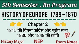 Congress of Vienna  Revolution of 1830 amp 1848  Ba Program  5th Semester  Major History [upl. by Nyer]