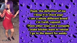 Cardi B  On Fleek Lyrics [upl. by Odnolor]