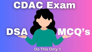 DSA MCQ for cdac exam preparation  DSA ccat exam preparation  cdac cdacexampreparation dsa [upl. by Nauqahs]